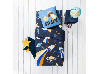 Dětské povlečení Galaxy zn. Colombine® s potiskem, bavlna (Velikost napínací prostěradlo 90x190 cm)