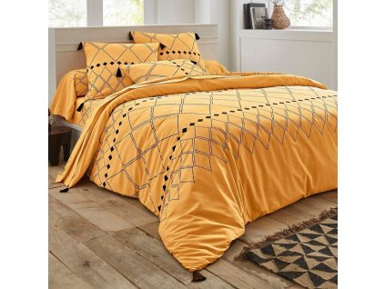 Povlečení Massai s potiskem a střapci, bavlna (Velikost povlak na přikrývku 240x220 cm)