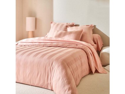Pruhované saténové ložní povlečení (Velikost napínací prostěradlo 90x190 cm)