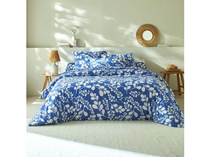 Dvoubarevné povlečení Chloé s potiskem listů, bavlna (Velikost jednolůžko 140x200 + 70x90 cm)