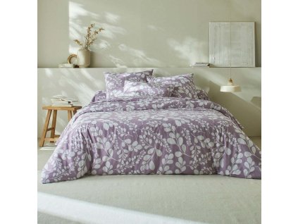 Dvoubarevné povlečení Chloé s potiskem listů, bavlna (Velikost jednolůžko 140x200 + 70x90 cm)