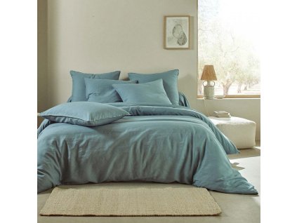 Jednobarevné oboustranné povlečení sepraný len/ sepraná bavlna (Velikost povlak na přikrývku 140x200 cm)