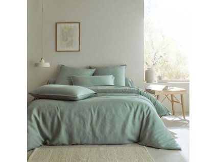 Jednobarevné oboustranné povlečení sepraný len/ sepraná bavlna (Velikost povlak na přikrývku 140x200 cm)