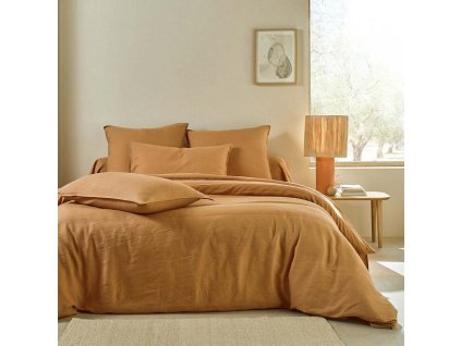 Jednobarevné oboustranné povlečení sepraný len/ sepraná bavlna (Velikost povlak na přikrývku 140x200 cm)