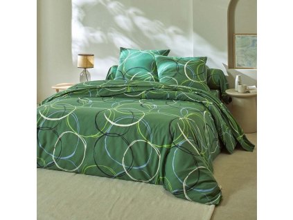 Povlečení Noemi s potiskem kruhů, polycoton (Velikost povlak na polštář 65x65 cm)