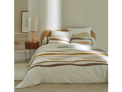 Povlečené Ondée s potiskem vln, bavlna (Velikost povlak na polštář 65x65 cm)