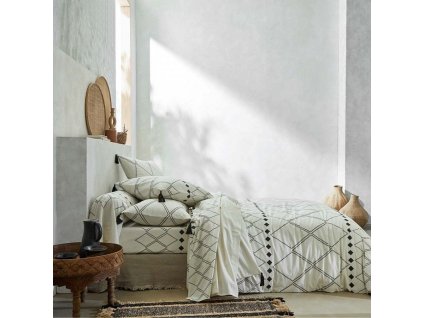 Povlečení Massai s potiskem a střapci, bavlna (Velikost povlak na polštář 65x65 cm)