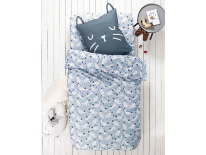 Dětské povlečení s potiskem Miaou, bio bavlna (Velikost povlak na přikrývku 140x200 cm)