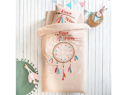 Dětské povlečení Doudou s potiskem lapače snů, bavlna (Velikost napínací prostěradlo 90x190 cm)