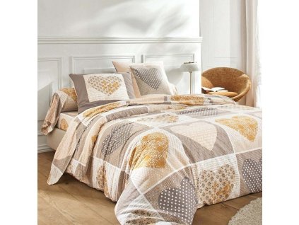 Povlečení Lovely s potiskem srdcí, flanel (Velikost klasické prostěradlo 180x290 cm)