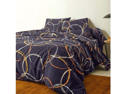 Povlečení Noemi s potiskem kruhů, polycoton (Velikost povlak na polštář 65x65 cm)