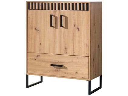 LINCOLN 4 - KOMODA 2D1S č. 4 (LAMELIX 4=2BALÍKY) - dub artisan/duba artisan lamely/černá (DO) (K150-Z) NOVINKA