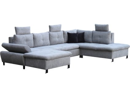 MARVEL U - LEVÁ - sedací souprava ARAGON 90 šedá / polštářky černá ARAGON 99 - kolekce "E" (FE) (K250-Z) NOVINKA