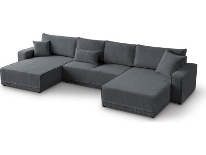 PIREUS U -sedací souprava - látka ANTRACITOVÁ -POSO 34 - kolekce "MRS"(PRIMO U= 3 BALÍKY)(K250-E)