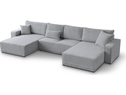 PIREUS U -sedací souprava - látka SVĚTLE ŠEDÁ -POSO 55 - kolekce "MRS"(PRIMO U= 3 BALÍKY)(K250)NOVINKA