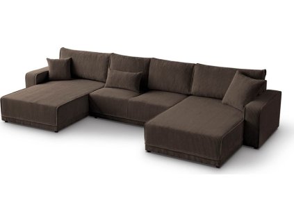 PIREUS U -sedací souprava - látka HNĚDÁ-POSO 06 - kolekce "MRS"(PRIMO U= 3 BALÍKY)(K250)NOVINKA