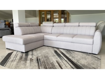 CUBE -  LEVÁ  sedací souprava (CASTEL) látka - CASTEL 03-smetanová - celočalouněná i záda  - kolekce "B" (K250) NOVINKA