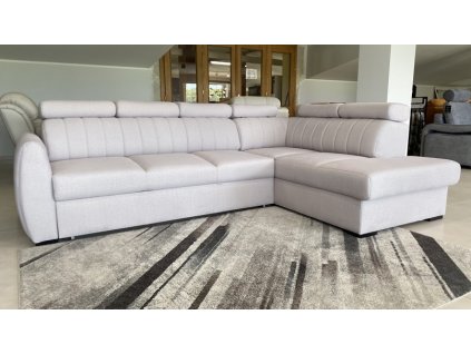 CUBE -  Pravá sedací souprava (CASTEL) látka - CASTEL 03-smetanová - celočalouněná i záda  - kolekce "B" (K250) NOVINKA