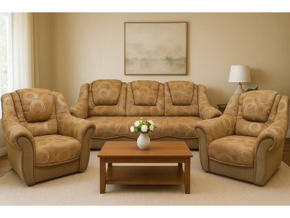 Sedací souprava Bára 3f+1+1 Arlo 5/sv.hnědá (Látka Arlo 5)