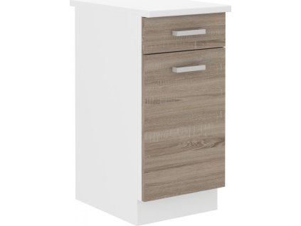 Kuchyňská skříňka Dalton 40-D-1S1F-ZB bílá/dub sonoma truffle