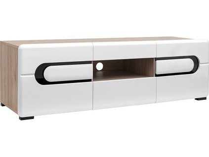 BYRON RTV2D2S/5/15 bílý lesk/dub san remo světlý***POSLEDNÍ KUSY  (+VÝPRODEJ+)