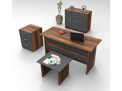 ALATRI kancelářský set se skříňkou, baroko/antacit