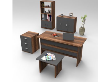BALANKAN kancelářský set s regálem, baroko/antracit