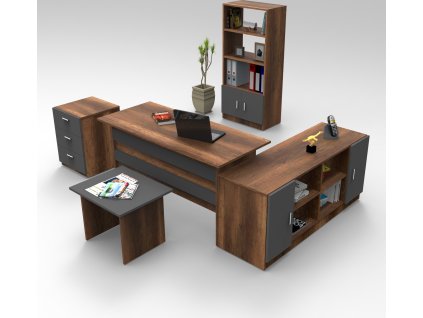 COLIMA kancelářský set s regálem, baroko/antracit
