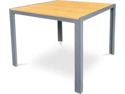 Stůl zahradní 90x90x73, deska polywood v dekoru dubu, šedá kovová konstrukce AZT-S1209 OAK