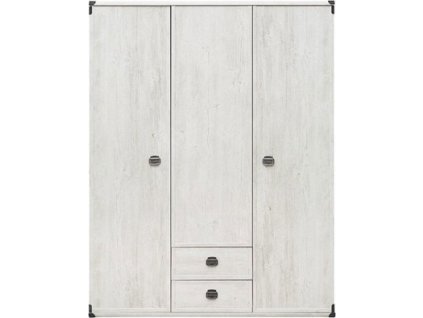 INDIANA II NEW - ŠATNÍ SKŘÍŇ JSZF3D2S/150, lamino borovice bílá (MONTANA 019 JSZF 3D2S/150 - 6 BALÍKŮ )(UG) (K150) NOVINKA