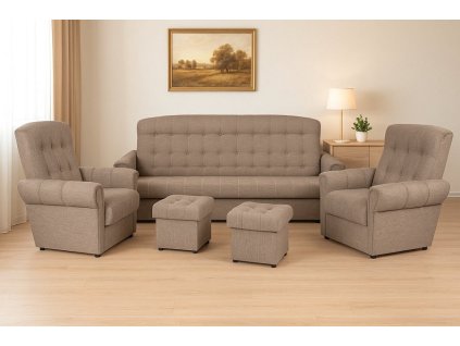 Sedací souprava Simona 3+1+1+2T Malmo 8 béžová