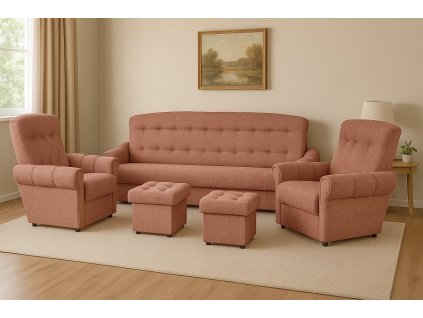 Sedací souprava Simona 3+1+1+2T Malmo 61 růžová
