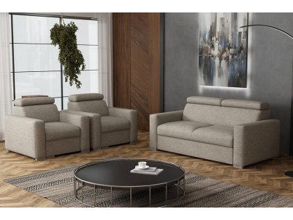 Sedací souprava Petrit 3+1+1 Aragon hnědošedá