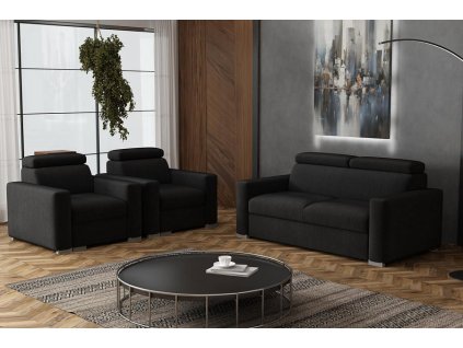 Sedací souprava Petrit 3+1+1 Kronos černá