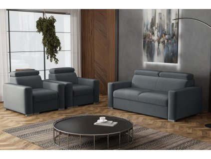 Sedací souprava Petrit 3+1+1 Paros tmavě šedá