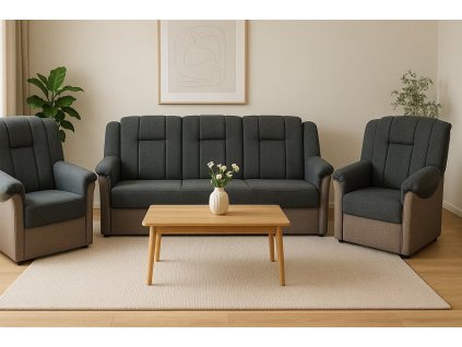 Sedací souprava Panda 3+1+1 Sawana 05/21 šedá