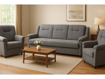 Sedací souprava Panda 3+1+1 Aston 17 tmavě šedá