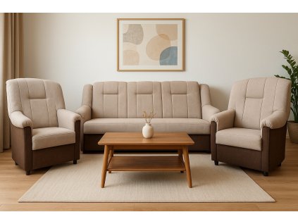 Sedací souprava Panda 3+1+1 Aston 02/04 béžovohnědá