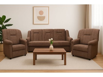 Sedací souprava Panda 3+1+1 Aston 04 hnědá