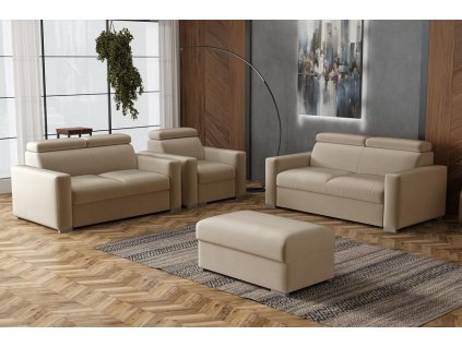 Sedací souprava Petrit 3+2+1+taburet Paros béžová