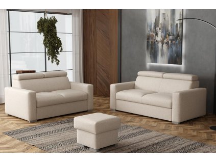 Sedací souprava Petrit 3+2+taburet Aragon béžová