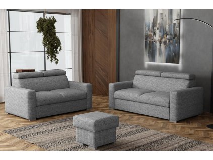 Sedací souprava Petrit 3+2+taburet Aragon šedá