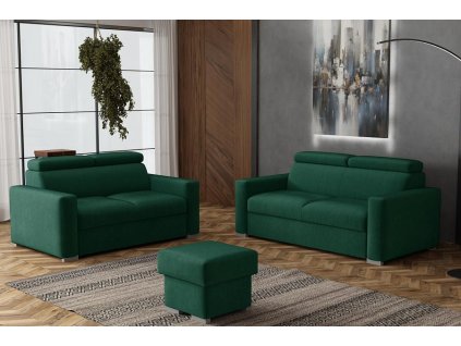 Sedací souprava Petrit 3+2+taburet Kronos zelená