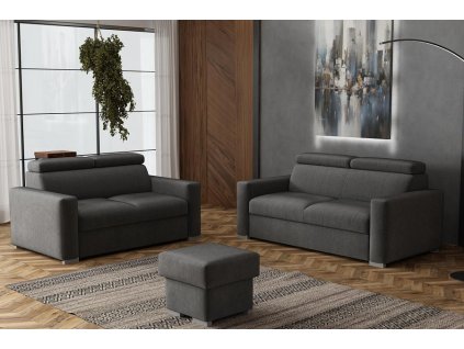 Sedací souprava Petrit 3+2+taburet Kronos šedá