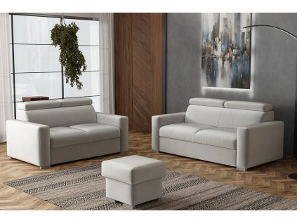 Sedací souprava Petrit 3+2+taburet Paros světle šedá