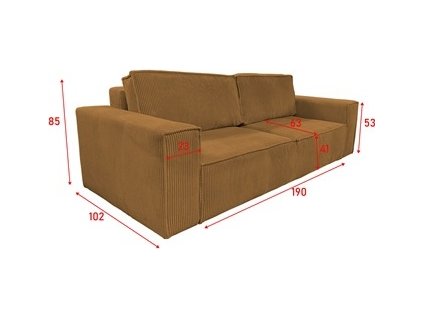 HELENA LUX 3R - sedací souprava látka POSO 01 - skořicová (HELENA LUX 3R) - kolekce "E" (D) (K250) NOVINKA