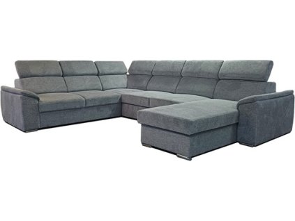 KARETA U PANORAMIC -UNI - sedací souprava látka ARAGON 90 - šedá (uniBOTM+2F+Rr+2B/B2+Rr+2F+OTMB) - kolekce "E" (D) (K250) NOVINKA