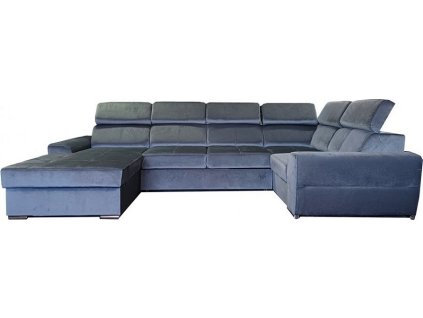 CARI NEW U PANORAMIC Pravá - sedací souprava látka AMON 11 - šedá (BOTM+2F+Rr+1B) - kolekce "E" (D) (K250) NOVINKA