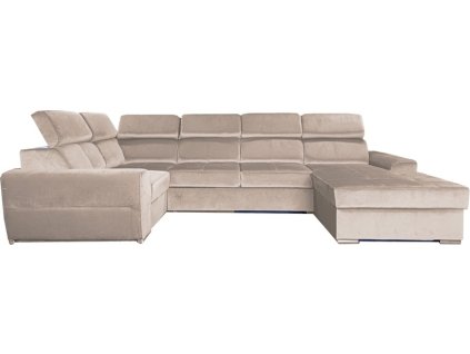 CARI NEW U PANORAMIC Levá - sedací souprava látka AMON 17 - smetanová (B1+Rr+2F+OTMB) - kolekce "E" (D) (K250) NOVINKA