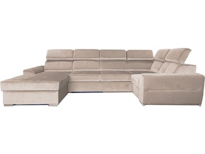 CARI NEW U PANORAMIC Pravá - sedací souprava látka AMON 17 - smetanová (BOTM+2F+Rr+1B) - kolekce "E" (D) (K250) NOVINKA